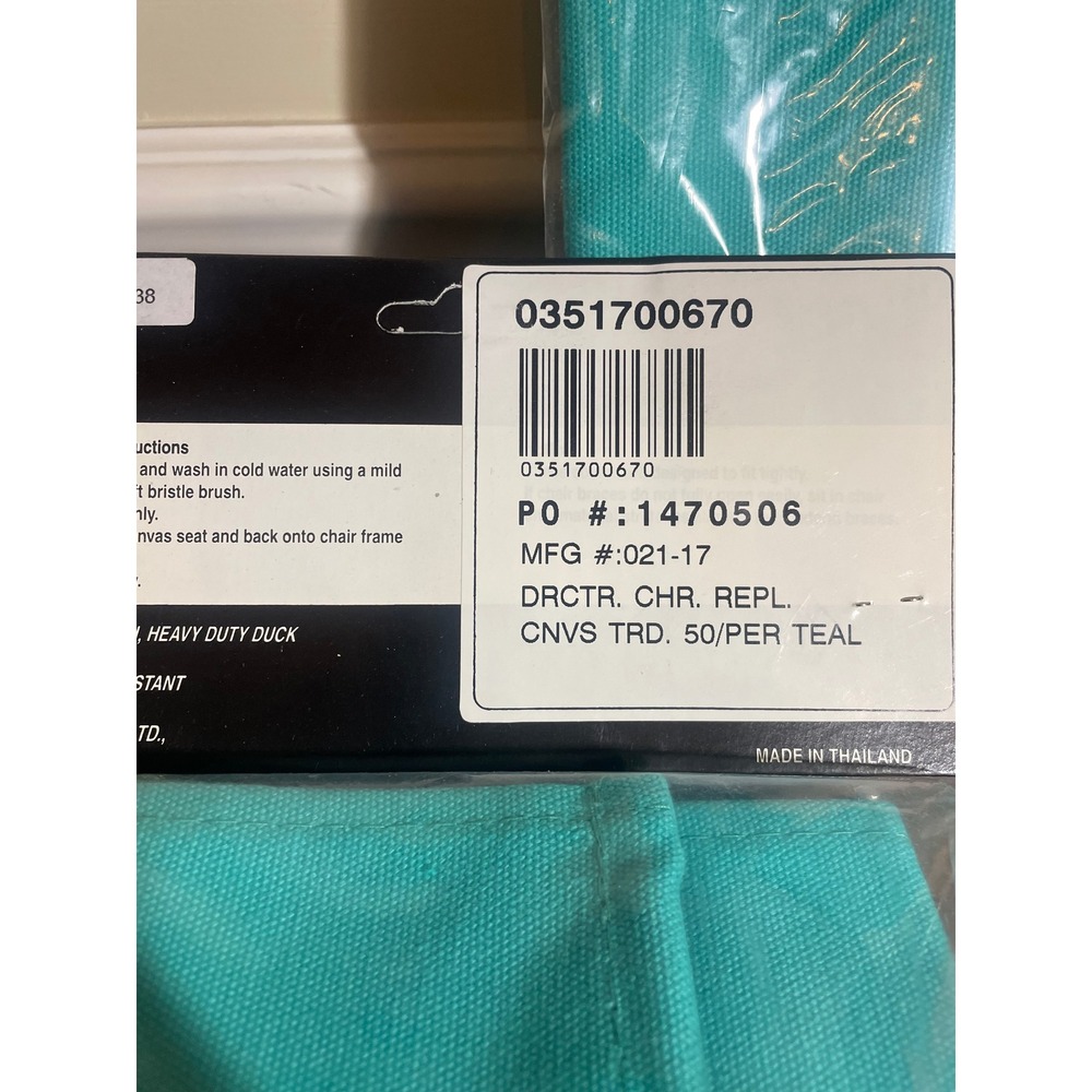 2PK Director Chair Replacement Canvases Teal Cotton New - Picture 5 of 7